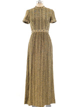Crystal Trimmed Metallic Gold Dress Dress arcadeshops.com