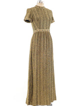 Crystal Trimmed Metallic Gold Dress Dress arcadeshops.com