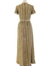 Crystal Trimmed Metallic Gold Dress Dress arcadeshops.com