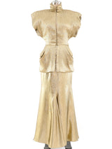 Vicky Tiel Metallic Gold Ensemble Suit arcadeshops.com