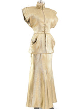 Vicky Tiel Metallic Gold Ensemble Suit arcadeshops.com