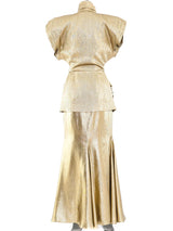 Vicky Tiel Metallic Gold Ensemble Suit arcadeshops.com