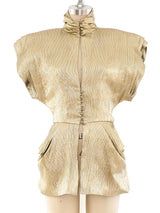 Vicky Tiel Metallic Gold Ensemble Suit arcadeshops.com