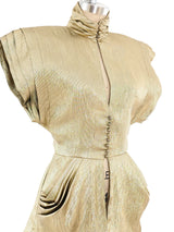 Vicky Tiel Metallic Gold Ensemble Suit arcadeshops.com