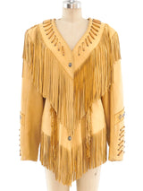 Fringed Leather Western Jacket Jacket arcadeshops.com