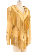 Fringed Leather Western Jacket Jacket arcadeshops.com