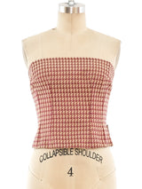 Gianfranco Ferre Houndstooth Bustier Top arcadeshops.com