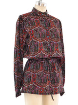Yves Saint Laurent Paisley Drawstring Top Top arcadeshops.com