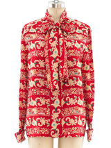 Chanel Printed Silk Blouse Top arcadeshops.com