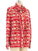 Chanel Printed Silk Blouse Top arcadeshops.com