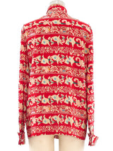 Chanel Printed Silk Blouse Top arcadeshops.com