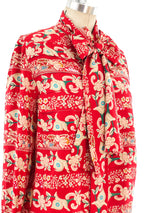 Chanel Printed Silk Blouse Top arcadeshops.com