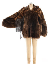 Claude Montana Fringed Sheared Beaver Fur Coat Outerwear arcadeshops.com