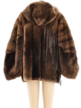 Claude Montana Fringed Sheared Beaver Fur Coat Outerwear arcadeshops.com