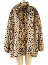 Cheetah Printed Faux Fur Coat Outerwear arcadeshops.com