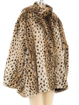 Cheetah Printed Faux Fur Coat Outerwear arcadeshops.com