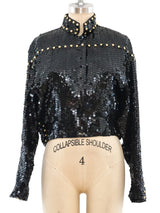 Sequin Embellished Cropped Jacket Jacket arcadeshops.com