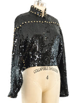 Sequin Embellished Cropped Jacket Jacket arcadeshops.com