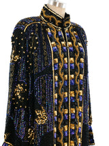 Sequin Embellished Silk Jacket Jacket arcadeshops.com