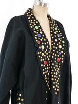 Stud Embellished Twill Jacket Jacket arcadeshops.com