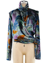 Ungaro Printed Velvet Wrap Top Top arcadeshops.com