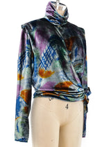 Ungaro Printed Velvet Wrap Top Top arcadeshops.com