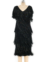 Yarn Fringe Tiered Dress Dress arcadeshops.com