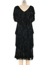 Yarn Fringe Tiered Dress Dress arcadeshops.com