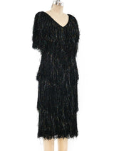 Yarn Fringe Tiered Dress Dress arcadeshops.com