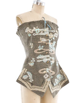 Gianfranco Ferre Embroidered Bustier Top arcadeshops.com