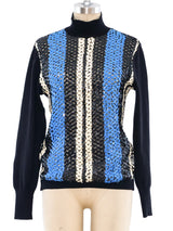 Jean Paul Gaultier Sequin Embellished Crochet Sweater Top arcadeshops.com