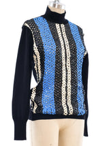 Jean Paul Gaultier Sequin Embellished Crochet Sweater Top arcadeshops.com