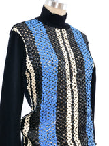 Jean Paul Gaultier Sequin Embellished Crochet Sweater Top arcadeshops.com