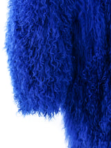 Electric Blue Mongolian Fur Chubby Outerwear arcadeshops.com
