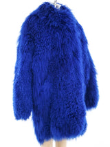 Electric Blue Mongolian Fur Chubby Outerwear arcadeshops.com