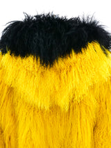 Neon Yellow Mongolian Fur Chubby Outerwear arcadeshops.com
