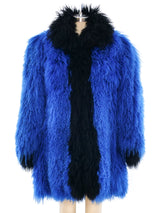 Electric Blue Mongolian Fur Chubby Outerwear arcadeshops.com