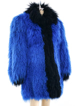 Electric Blue Mongolian Fur Chubby Outerwear arcadeshops.com