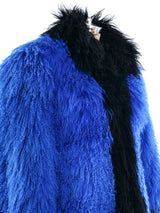 Electric Blue Mongolian Fur Chubby Outerwear arcadeshops.com