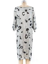 Leopard Sequin Silk Chiffon Dress Dress arcadeshops.com
