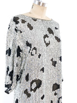 Leopard Sequin Silk Chiffon Dress Dress arcadeshops.com
