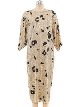 Leopard Sequin Silk Chiffon Dress Dress arcadeshops.com