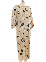 Leopard Sequin Silk Chiffon Dress Dress arcadeshops.com