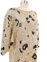 Leopard Sequin Silk Chiffon Dress Dress arcadeshops.com