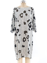 Leopard Sequin Silk Chiffon Dress Dress arcadeshops.com