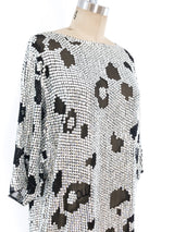 Leopard Sequin Silk Chiffon Dress Dress arcadeshops.com