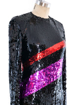 Bill Blass Sequin Striped Gown Dress arcadeshops.com