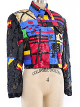 Sequin Embellished Cropped Jacket Jacket arcadeshops.com