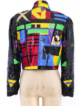 Sequin Embellished Cropped Jacket Jacket arcadeshops.com