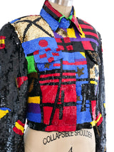 Sequin Embellished Cropped Jacket Jacket arcadeshops.com